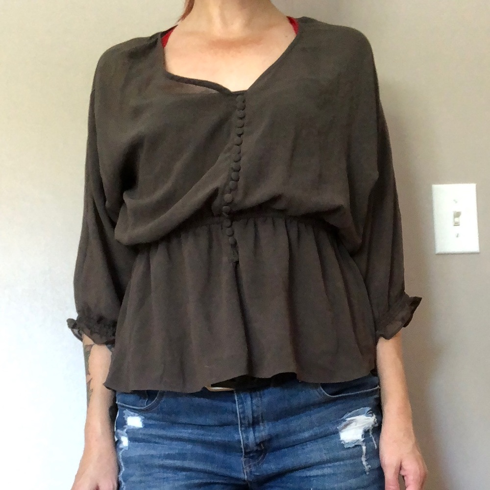 Dark Army Green Blouse
